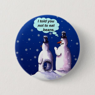 Funny Snowmen Cartoon Ronde Button 5,7 Cm