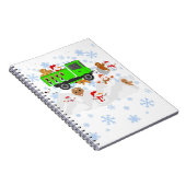 Funny Snowpiling Snowmen en Gingerbrood Mannen Notitieboek (Rechterzijde)