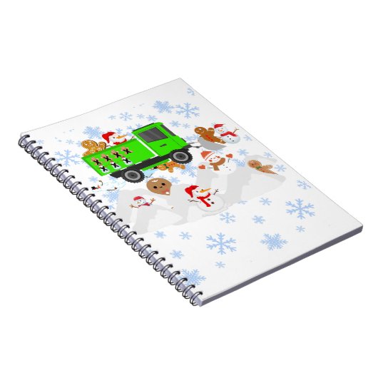 Funny Snowpiling Snowmen en Gingerbrood Mannen Notitieboek (Rechterzijde)