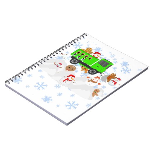 Funny Snowpiling Snowmen en Gingerbrood Mannen Notitieboek (Linkerzijde)