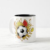 Funny Soccer Fruit Splash Coffee Mug (Devant gauche)