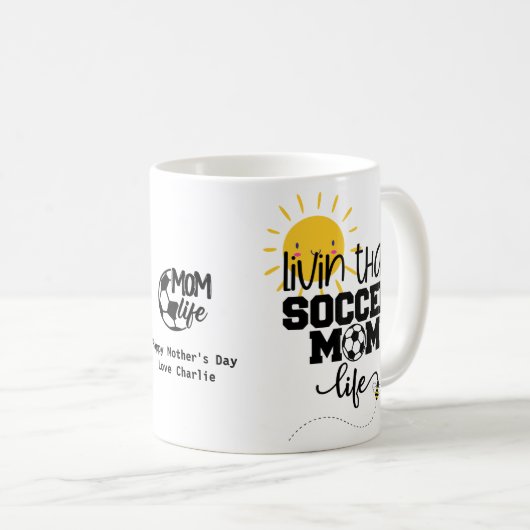 Funny SOCCER MOM Moederdag Birthday Personalized Koffiemok (Voorkant rechts)