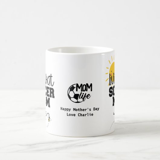 Funny SOCCER MOM Moederdag Birthday Personalized Koffiemok (Center)