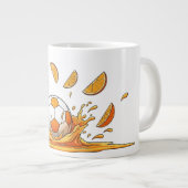 Funny Soccer Orange Splash Coffee Mug (Devant droit)