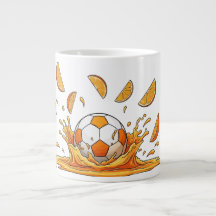 Funny Soccer Orange Splash Coffee Mug