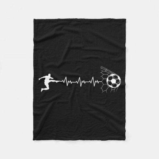 Funny Soccer Player Heart Pulse Graphic Srt Footba Fleece Deken (Voorkant)