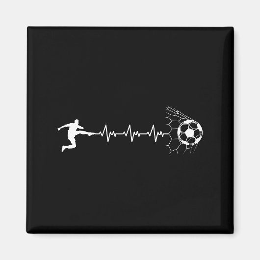 Funny Soccer Player Heart Pulse Graphic Srt Footba Magneet (Voorkant)