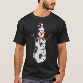 Funny Soccer Snowman kerstcadeau T-shirt (Voorkant)