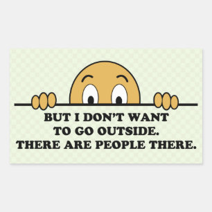 Funny Social Angxiety Coronavirus Rechthoekige Sticker