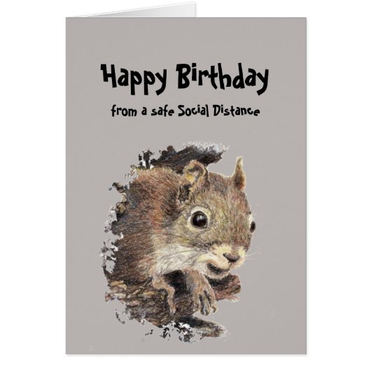 Funny Social Distance Birthday Cute Squirrel (Voorkant)