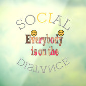 Funny Social Distance Raamsticker (Vel 3)