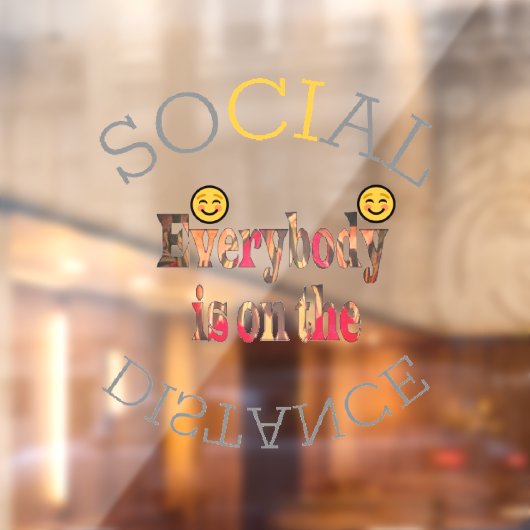 Funny Social Distance Raamsticker (Vel 2)