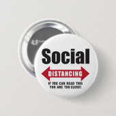 Funny Social Distance Ronde Button 5,7 Cm (Voorkant /achterkant)