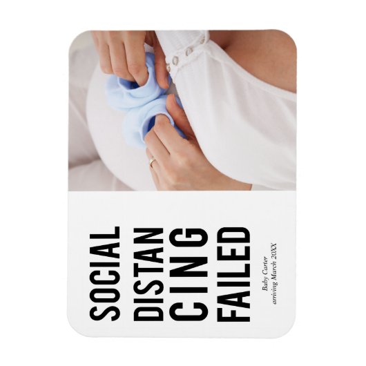 Funny Social Distancing Mislukt Modern Minimum Magneet (Verticaal)