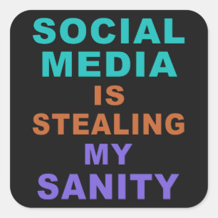 Funny "Social Media"-stickers Vierkante Sticker