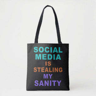 Funny "Social Media" zakken Tote Bag