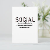 Funny Social Worker Carte de remerciements (Debout devant)