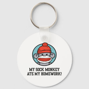 Funny Sock Monkey Sleutelhanger