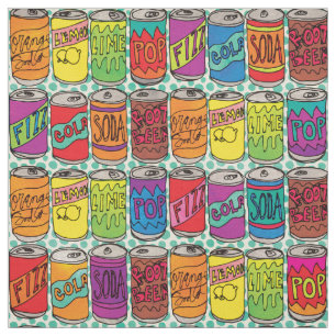 Funny Soda Cans Cool Food Pattern Stof