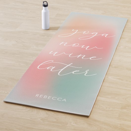 Funny Soft Pastel Gradient Yoga Wine later Yogamat (In situ)