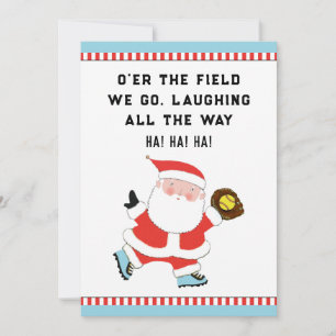Funny Softball-kerstfeestkaartjes Feestdagenkaart