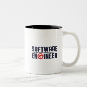 Funny Software Engineer Humor Engineering Major Tweekleurige Koffiemok