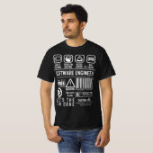 Funny Software Engineer met Symbolen T-shirt (Voorkant volledig)