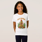 Funny Sombrero Stack Christmas Tree Feliz Navidad T-shirt (Voorkant volledig)