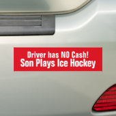 Funny, Son Plays Ice Hockey Bumpersticker (Op auto)