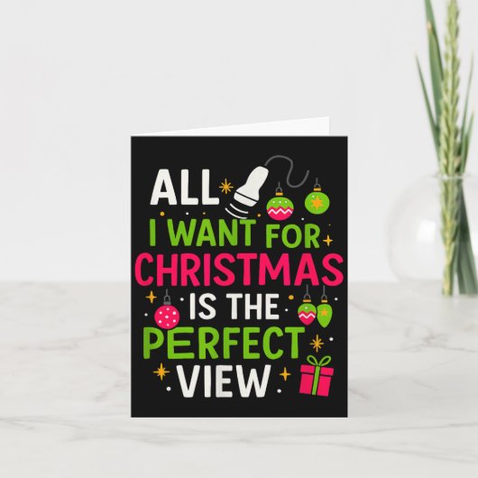 Funny Sonographer Christmas - Holiday Ultrasound T Kaart (Voorkant)