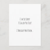 Funny Sorry I Called You Old Birthday humor Card Briefkaart (Voorkant)