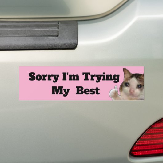 Funny "Sorry I'm Trying My Best" Bumper Sticker |  (En voiture)