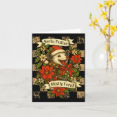 Funny Sorta Festive Mostly Feral Ssum Christmas Os Kaart (Gele Bloem)