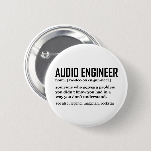 Funny Sound Engineer Audio Engineering Definition Ronde Button 5,7 Cm (Voorkant /achterkant)