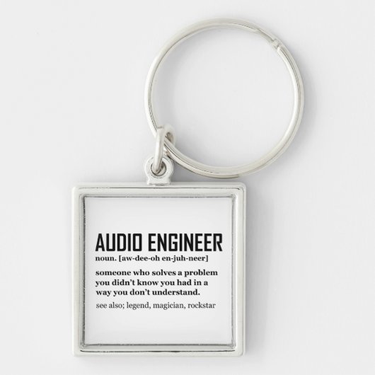 Funny Sound Engineer Audio Engineering Definition Sleutelhanger (Voorkant)