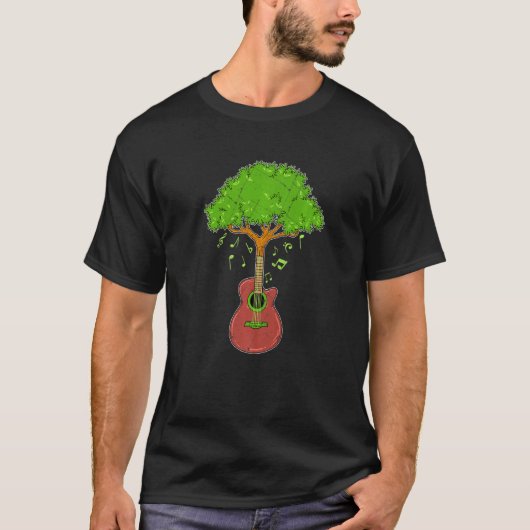 Funny Sound of Natuur Music Guitar Tree Forest Woo T-shirt (Voorkant)