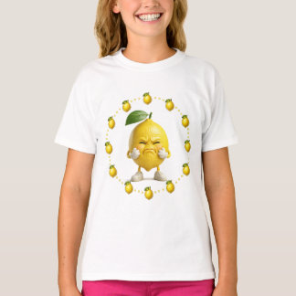 Funny Sour Lemon Kids T-Shirt | Cute Angry Lemon T