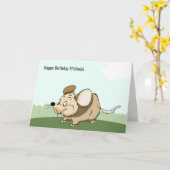 Funny Souris Carte d'anniversaire personnalisée po (Fleur jaune)