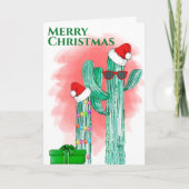 Funny Southwest Cactus Sunbril Custom Feestdagen Kaart (Voorkant)