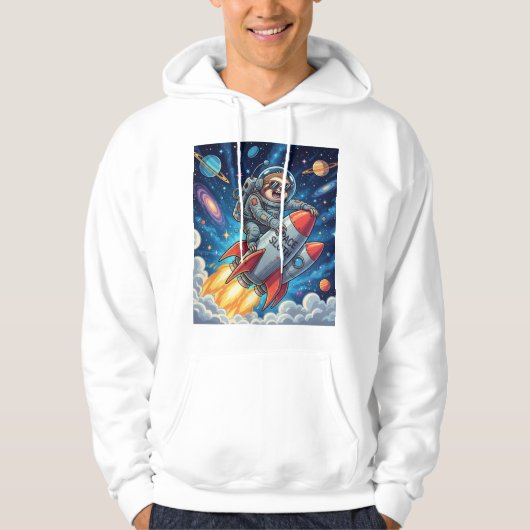 Funny Space Adventure Tee for Dreamers and Animal Hoodie (Voorkant)