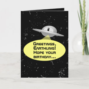 Funny Space Alien Carte d'anniversaire personnalis