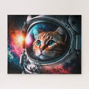 Funny Space Cat Astronaut Kat Galaxy Universe Legpuzzel