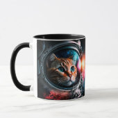 Funny Space Cat Astronaut Kat Galaxy Universe Mok (Links)