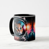 Funny Space Cat Astronaut Kat Galaxy Universe Mok (Voorkant links)