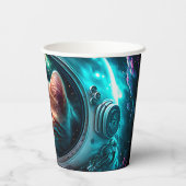 Funny Space Cat Astronaut Kat Galaxy Universe Papieren Bekers (Achterkant)