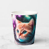 Funny Space Cat Astronaut Kat Galaxy Universe Papieren Bekers (Links)