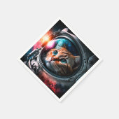 Funny Space Cat Astronaut Kat Galaxy Universe Servet (Hoek)
