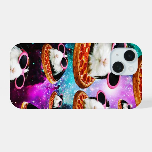 Funny space guinea iPhone 15 hoesje (Achterkant horizontaal)