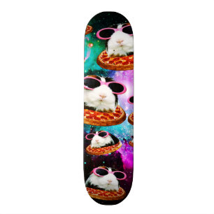 Funny space guinea skateboard