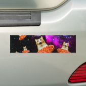 Funny Space pizzakat Bumpersticker (Op auto)
